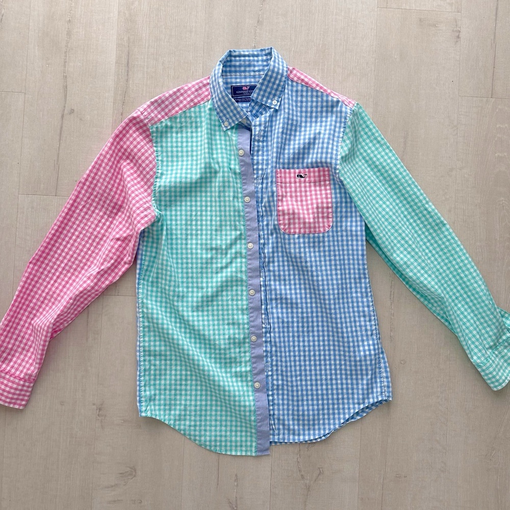 Vineyard Vines Carleton Gingham Party Stretch Classic Fit Tucker